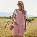Women's Solid Color Straight Loose High Waist Pocket Jumpsuit