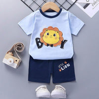Thin Section Girls Boys Short-sleeved Western-style Baby Half-sleeves