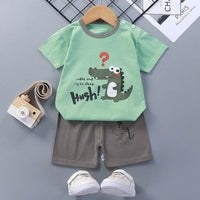 Thin Section Girls Boys Short-sleeved Western-style Baby Half-sleeves