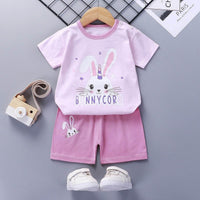 Thin Section Girls Boys Short-sleeved Western-style Baby Half-sleeves