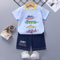 Thin Section Girls Boys Short-sleeved Western-style Baby Half-sleeves