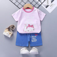 Thin Section Girls Boys Short-sleeved Western-style Baby Half-sleeves