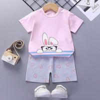Thin Section Girls Boys Short-sleeved Western-style Baby Half-sleeves