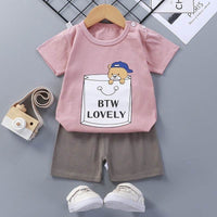 Thin Section Girls Boys Short-sleeved Western-style Baby Half-sleeves