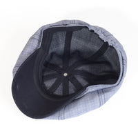 Lattice Octagonal Hat Thin Spring And Summer European And American Striped Newsboy Hat British Fashion Beret Painter Forward Cap