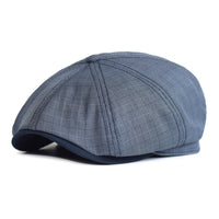 Lattice Octagonal Hat Thin Spring And Summer European And American Striped Newsboy Hat British Fashion Beret Painter Forward Cap