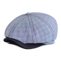 Lattice Octagonal Hat Thin Spring And Summer European And American Striped Newsboy Hat British Fashion Beret Painter Forward Cap