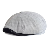 Lattice Octagonal Hat Thin Spring And Summer European And American Striped Newsboy Hat British Fashion Beret Painter Forward Cap