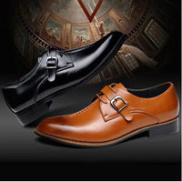 Pointed Casual Lace-Up Low-Top Leather Shoes