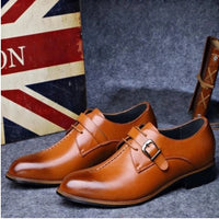 Pointed Casual Lace-Up Low-Top Leather Shoes
