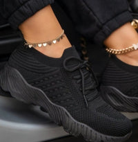 Platform Solid Color Lace-Up Flying Daddy Shoes