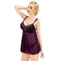 Sexy Pajamas Women Lace Allure Transparent Mesh Suspender Nightdress