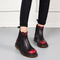 Autumn Style Thick-Heeled British Style Cowhide Martin Boots Women