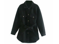 Lapel Loose style European And American Single Breasted Street Trendsetter Vintage Celebrity Cotton Pure Wool Jacket