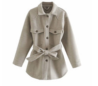 Lapel Loose style European And American Single Breasted Street Trendsetter Vintage Celebrity Cotton Pure Wool Jacket
