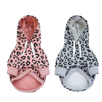New Pet Sweater Fashion Leopard Dog Clothes Hooded Printing Simple Design Method Fighting Clothes