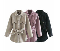 Lapel Loose style European And American Single Breasted Street Trendsetter Vintage Celebrity Cotton Pure Wool Jacket
