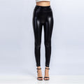 PU Hips Plus Size High Waist Leather Pants