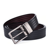 Men's Genuine Leather Rice Patterned Embossed Cowhide Belt