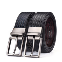 Men's Genuine Leather Rice Patterned Embossed Cowhide Belt
