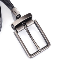 Men's Genuine Leather Rice Patterned Embossed Cowhide Belt