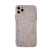 Compatible with Apple , Creative Personality Art Portrait Line Phone Case