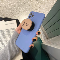 Compatible with Apple, Compatible with Apple , Korean Style Dog Bracket Suitable For Apple 11 Mobile Phone Shell Iphonex Anti-Fall 8plus 7p Soft Shell XR Female Xsmax