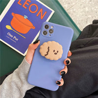 Compatible with Apple, Compatible with Apple , Korean Style Dog Bracket Suitable For Apple 11 Mobile Phone Shell Iphonex Anti-Fall 8plus 7p Soft Shell XR Female Xsmax
