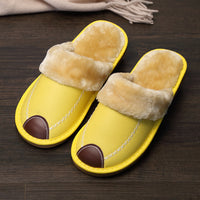 Wooden Floor Non-slip Thick-soled Warm Household Leather Slippers