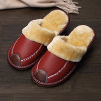Wooden Floor Non-slip Thick-soled Warm Household Leather Slippers