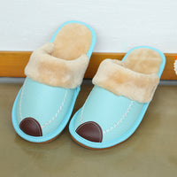 Wooden Floor Non-slip Thick-soled Warm Household Leather Slippers