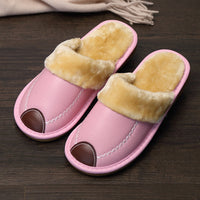 Wooden Floor Non-slip Thick-soled Warm Household Leather Slippers
