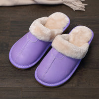 Wooden Floor Non-slip Thick-soled Warm Household Leather Slippers