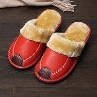 Wooden Floor Non-slip Thick-soled Warm Household Leather Slippers