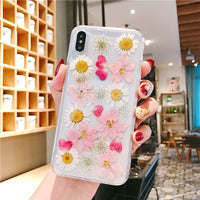 Dried flower transparent phone case