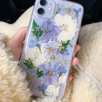 Dried flower transparent phone case