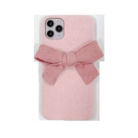 Compatible with Apple, Suitable For IPhone12 Mobile Phone Case New Plush Corduroy Bowknot Apple X Fabric Shell 6 Anti-Fall Protective Cover
