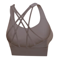 Women's Solid Color Training Fitness Bra Shockproof Gathering Sports Underwear