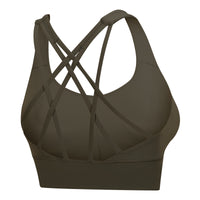Women's Solid Color Training Fitness Bra Shockproof Gathering Sports Underwear
