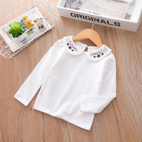 Children's Clothing Girls Doll Collar Long-Sleeved T-Shirt