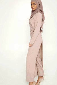 Solid Color Long Waist Jumpsuit