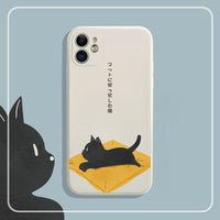 Compatible with Apple, Couple Cat IPhone Case Iiquid Silicone