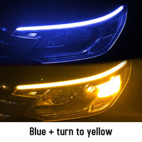 Led DRL Car Daytime Running Lights Flexible Waterproof Auto Turn Signal Yellow Brake Side Headlights Light Car Accessories