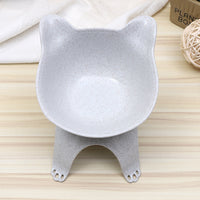 Cartoon Cat Ears Cat Paw Bottom Single Bowl Cat And Dog Pet Food Bowl