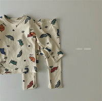 Infant Home Service Set Multicolored Animal Pajamas Baby Underwear With Hat