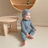 Infant Home Service Set Multicolored Animal Pajamas Baby Underwear With Hat