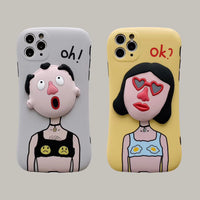 Compatible with Apple, Compatible with Apple , Three-Dimensional Silicone Suitable For Apple 11pro Max Mobile Phone Case IphonexsX 8plus Couple Se7p For Men And Women