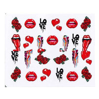 Cross-Border Sources Of Nail Art Watermark Stickers European Style Sexy Red Lips And Tongue Beauty Pattern Nail Water Transfer Stickers Nail