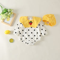 Toddler Girl Polka Dot Doll Collar Detachable Fart One-Piece Romper Romper