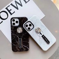 Compatible with Apple, Cold Wind Marble Bracket Suitable For Apple 12promax Mobile Phone Case Couple Iphone12 Protective Cover Anti-Fall